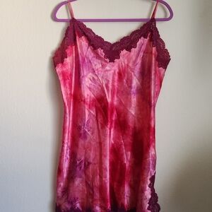 Valerie Stevens Tie-Dye Chemise with Lace Trim